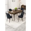 Hanah Home trpezarijski set Rax, sto na razvlačenje i 4 stolice, ploča u dekoru drveta Baroque, antracit tkanina Babyface