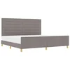 Vidaxl Konstrukcija postelje z vzglavjem Taupe 200 x 200 cm blago