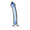 Steklen dildo z modro spiralo