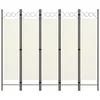 Sobna pregrada s 5 panela bijela 200 x 180 cm