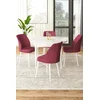 Hanah Home Set Trpezarijski sto i 4 stolice, Bordo-beli