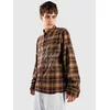 Ninth Hall Rhinestone Boxy Flannel Shirt brown