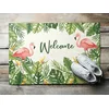 tulup.si Predpražnik za pred vrata Welcome flamingi in listi 60x40 cm