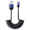 Joyroom Spiralni kabel USB-A – iPhone Lightning Crystal-Clear Series 3A 1,5 m – črn