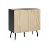Omarica Berwyn 2359 Svetel les, Črna, 80x80x43cm, MDF plošča, Les