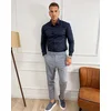 Squareonline Muške elegantne pantalone, Svetlosive