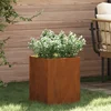 vidaXL Vrtni lonček Rjav 50 x 32 x 40 cm Corten jeklo
