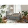 MID.YOU POSTELJA Z VZMETNICO 90 cm x 200 cm , les, tekstil, leseni material temno siva