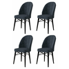 HANAH HOME Set 4 stolice Ritim Anthracite Black
