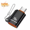 OTG adapter Techsuit HyperPort A1 USB-A v USB-C 10Gbps, 240W, aluminij - oranžen