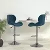 Vidaxl vidaXL Barski stoli, komplet 2 kosov, modri, oblazinjeni z žametom