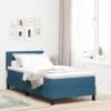 LED Box Spring Krevet Tamno plava 90 x 190 cm Baršun