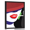 Plakat ženska s klobukom v pop art stilu - 60x90 silver