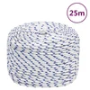 Vidaxl vidaXL Jadralna vrv, bela, 6 mm, 25 m, polipropilen