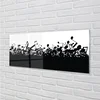 tulup.si Slika na steklu Črno-bele opombe 140x70 cm 4 obešalnika