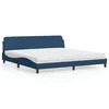 Krevet s madracem Dover plavi 200 x 200 cm od tkanine