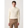 U.S. Polo Assn. pulover moški bombažen HERITAGE ARAN NEP KNIT ROLL NECK