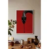 WallXpert uramljena slika 115276, crna zmija na crvenoj pozadini, 50 x 70 cm, beli ram