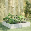 Povišena vrtna gredica bijeli 100x100x33,5 cm od čelika