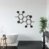 WallXpert metalni zidni ukras 5214, strukturna formula molekula sa dva indolna prstena, 60 x 50 cm, crni