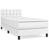 Vidaxl Box spring postelja z vzmetnico bel 100x200 cm umetno usnje