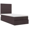 Vidaxl Otomanski posteljni okvir z vzmetnico rjav 90x190 cm blago