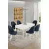 HANAH HOME Rasklopivi trpezarijski sto i stolice (7 delova) Enya White Anthracite