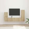 Set TV komoda Zidne 4 pcs Sonoma hrast Konstruirano drvo