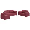 Sofa 3 pcs Vjetrovita Crvena 219 x 80 x 82 cm Platnasta tkanina