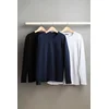 Trendyol Black-White-Navy Blue Regular/Normal Fit Long Sleeve 3-Pack Basic T-Shirt