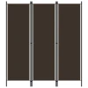 Sobna pregrada s 3 panela smeđa 150 x 180 cm
