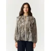 YAS Bluza YASCHEEMI ecru/temno rjava