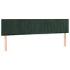 Vidaxl Posteljno vzglavje temno zelena 200x5x78/88 cm žametna