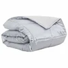 Vidaxl Poletna odeja srebrna 135 x 220 cm Satin in mikrovlakna