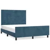 Vidaxl Posteljni okvir brez vzmetnice temno moder 140x190 cm žamet