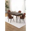 Hanah Home trpezarijski set Pir, sto i 4 stolice, ploča u dekoru drveta Baroque, terakota tkanina Babyface
