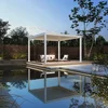 Bioklimatska pergola Antares Samostoječa, 4 x 4, Bela, Električni motor in LED luči