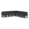 Set vanjskih sofa 9 pcs Crna i tamno siva Poliester