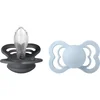 Bibs Tolažilna duda Supreme - Iron & Baby Blue - 6-36 mesecev