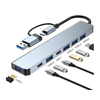 E-GREEN Adapter USB 3.0/USB 3.1 tip C (M) - USB 3.0 + 3 x USB 2.0 + 3.5mm audio + SD/TF + 1 x tip C (8 u 2)