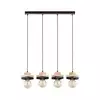 Luster na sajli MIKO 4xE27/15W/230V crna/bež