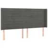 Vidaxl Vzglavje z ušesi temno sivo 163x16x118/128 cm žamet