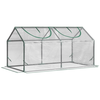 OUTSUNNY mini vrtni rastlinjak z 2 dvižnima oknoma in PVC pokrovom proti UV-sevanju (120x60x60cm), prozoren