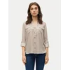 VERO MODA Bluza Bumpy  svetlo rjava / bela