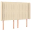 Vidaxl Vzglavje z ušesi krem 147x16x118/128 cm blago