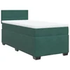 Vidaxl Box spring postelja z vzmetnico temno zelena 100x200 cm žamet