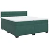 Vidaxl Box spring postelja z vzmetnico temno zelena 200x200 cm žamet