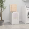 vidaXL Zaboj za perilo bel 44x44x76 cm trdna borovina