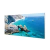 tulup.si Slika na akrilnem steklu Grčija na plaži ob morju 140x70 cm 4 obešalnika