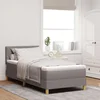 Vidaxl Postelja boxspring z vzmetnico Taupe 90 x 190 cm blago